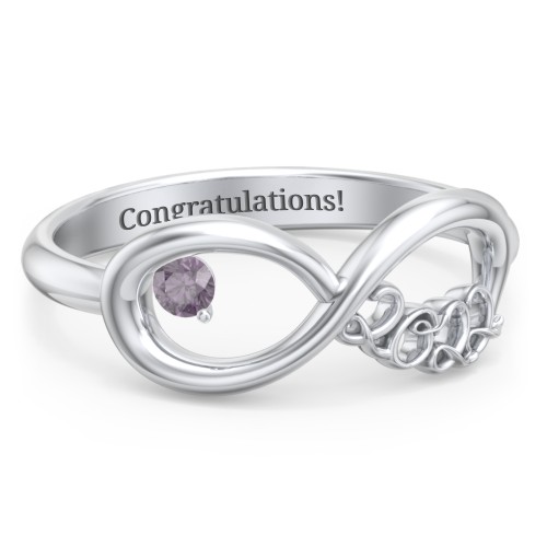 2022 Infinity Ring with Birthstone – Sterling Silver with Alexandrite