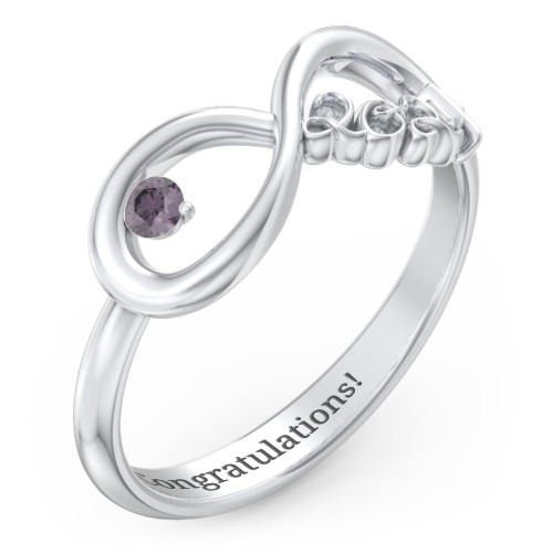 2024 Infinity Ring with Birthstone – Sterling Silver with Alexandrite