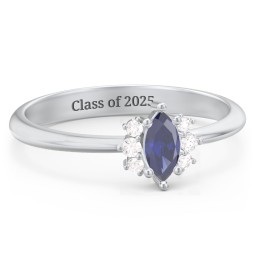 Marquise Birthstone Ring with Accents