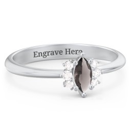 Marquise Birthstone Ring with Accents