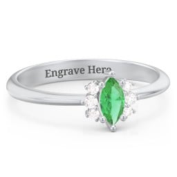 Marquise Birthstone Ring with Accents