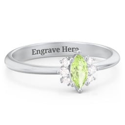 Marquise Birthstone Ring with Accents