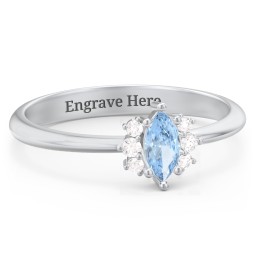 Marquise Birthstone Ring with Accents