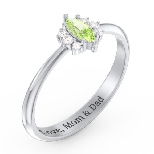 Marquise Birthstone Ring with Accents