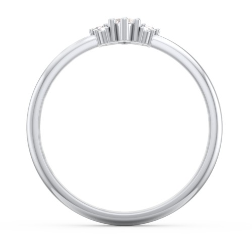 Marquise Birthstone Ring with Accents – Sterling Silver with Cubic Zirconia and White Premium Zirconia