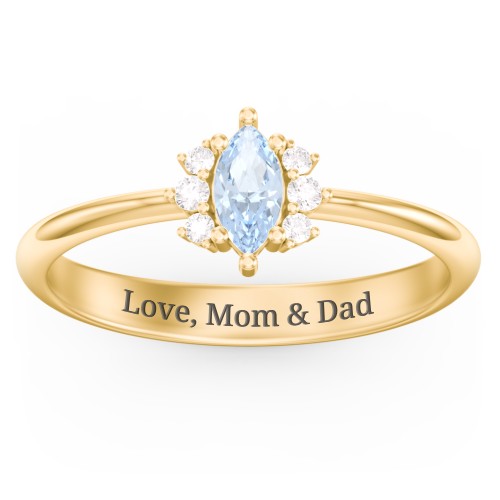 Marquise Birthstone Ring with Accents