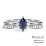 Marquise Birthstone Ring with Accents – Sterling Silver with Blue Sapphire and White Premium Zirconia