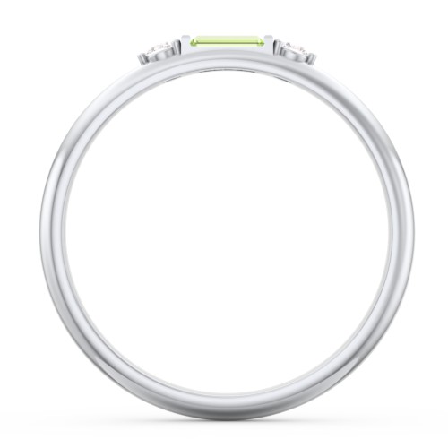 Stackable East-West Baguette Ring with Accents