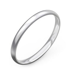 Half Round Comfort Fit Wedding Band - 2mm Width