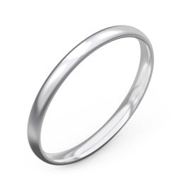 Half Round Comfort Fit Wedding Band - 2mm Width