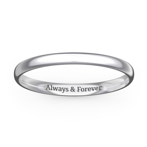 Half Round Comfort Fit Wedding Band - 2mm Width