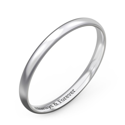 Half Round Comfort Fit Wedding Band - 2mm Width