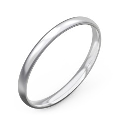 Half Round Comfort Fit Wedding Band - 2mm Width – Sterling Silver