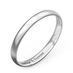 Half Round Comfort Fit Wedding Band - 2.5mm Width