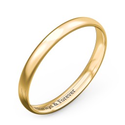Half Round Comfort Fit Wedding Band - 2.5mm Width