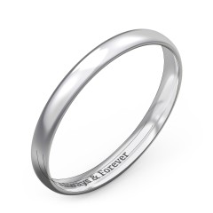 Half Round Comfort Fit Wedding Band - 2.5mm Width – Sterling Silver