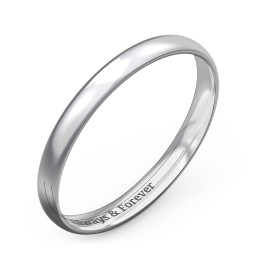 Half Round Comfort Fit Wedding Band - 2.5mm Width in 925 Sterling Silver