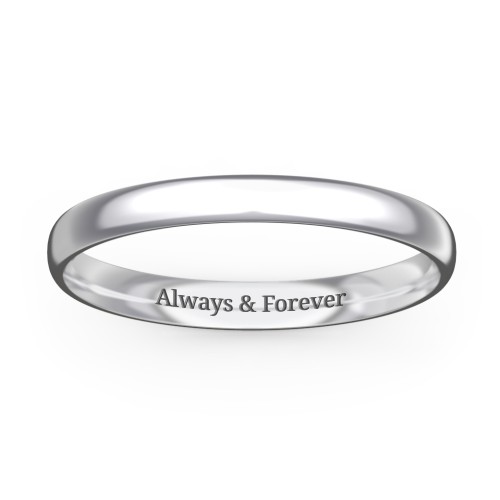 Half Round Comfort Fit Wedding Band - 2.5mm Width – Sterling Silver