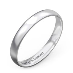 Half Round Comfort Fit Wedding Band - 3mm Width