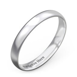 Half Round Comfort Fit Wedding Band - 3mm Width