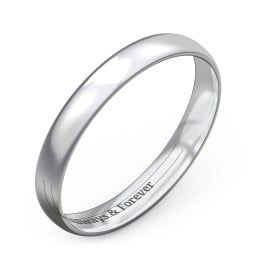 Half Round Comfort Fit Wedding Band - 3mm Width