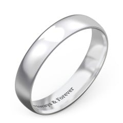 Half Round Comfort Fit Wedding Band - 4mm Width