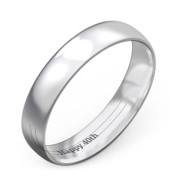 Half Round Comfort Fit Wedding Band - 4mm Width