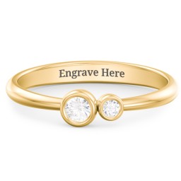 Generations 2-Stone Bezel Set Mother's Ring