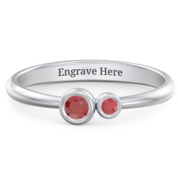 Generations 2-Stone Bezel Set Mother's Ring