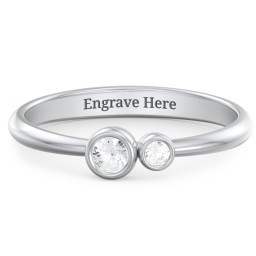 Generations 2-Stone Bezel Set Mother's Ring