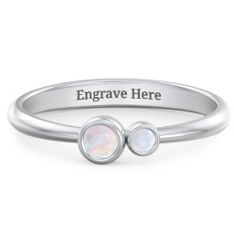 Generations 2-Stone Bezel Set Mother's Ring