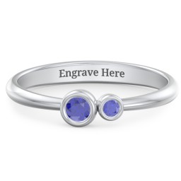 Generations 2-Stone Bezel Set Mother's Ring