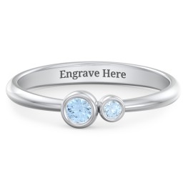 Generations 2-Stone Bezel Set Mother's Ring