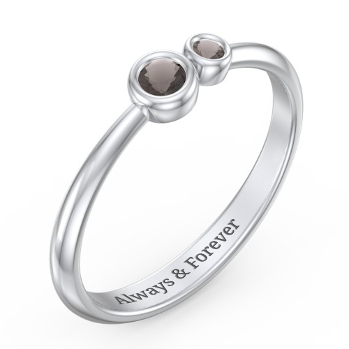 Generations 2-Stone Bezel Set Mother's Ring