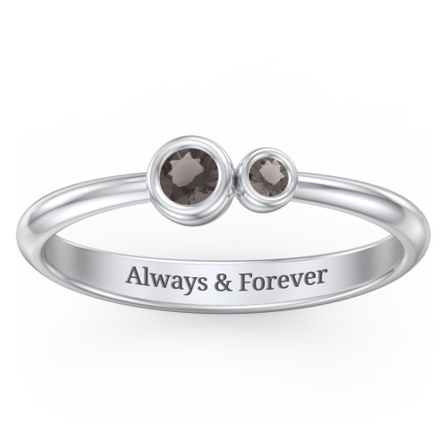 Generations 2-Stone Bezel Set Mother's Ring