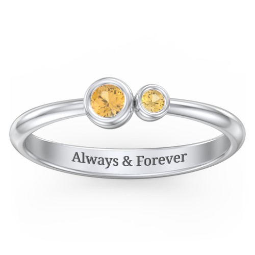 Generations 2-Stone Bezel Set Mother's Ring