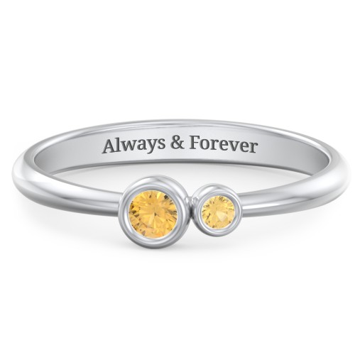 Generations 2-Stone Bezel Set Mother's Ring