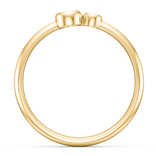 Generations 2-Stone Bezel Set Mother's Ring – 18K Gold Plated Silver with Blue Topaz and Pink Tourmaline