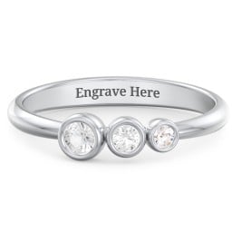 Generations 3-Stone Bezel Set Mother's Ring