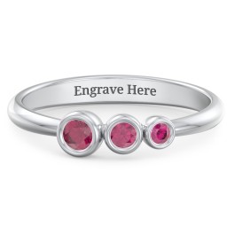 Generations 3-Stone Bezel Set Mother's Ring