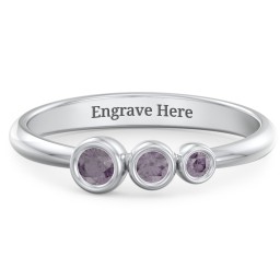 Generations 3-Stone Bezel Set Mother's Ring