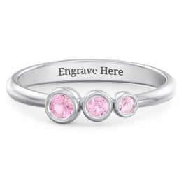 Generations 3-Stone Bezel Set Mother's Ring