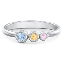 Generations 3-Stone Bezel Set Mother's Ring