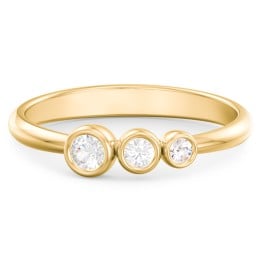 Generations 3-Stone Bezel Set Mother's Ring