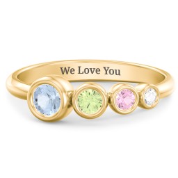 Generations 4-Stone Bezel Set Mother's Ring