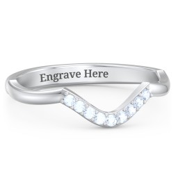 Deep-Curve Wedding Band With Accents