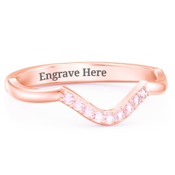 Deep-Curve Wedding Band With Accents