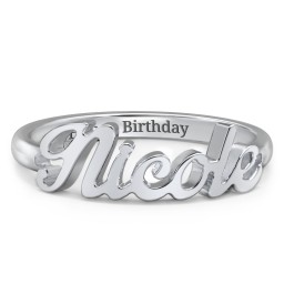 Personalised Name Ring in 925 Sterling Silver