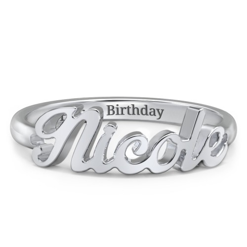 Personalised Name Ring – Sterling Silver