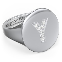 Pavé Initial Signet Ring - Y